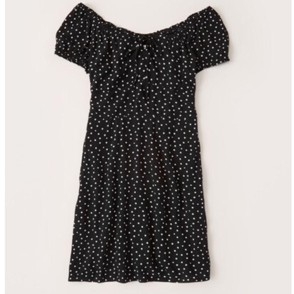 Abercrombie Polka Dot Ruched Neck Mini Dress